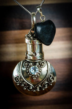 Grey Heart Silver Necklace