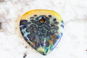 Glass Guitar Pick with Infused Cremains