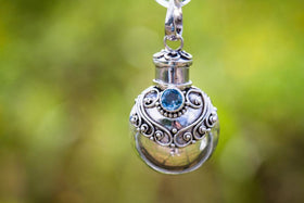 Handmade Glass Hot Air Balloon with Sterling Silver Keepsake Urn