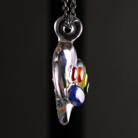 Rainbow Bridge Pawprint Pendant with Infused Cremation Ash