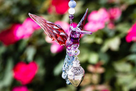 Heirloom Glass Hummingbird with Sterling Silver Keepsake Urn