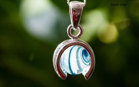 Horseshoe Striped Marble Memorial Necklace - 12mm