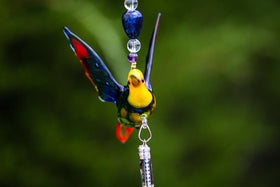 Hummingbird with Black Albacone terling Silver Keepsake Cremation Pendant