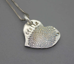 Inscribed Silver Fingerprint Jewelry