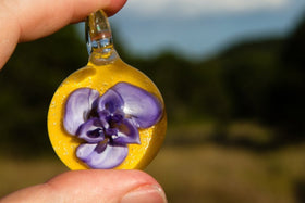 Iris Glass Pendant with Infused Cremains