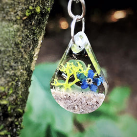 Memorial Keychains with Cremation Ash