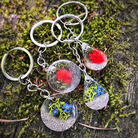 Memorial Keychains with Cremation Ash