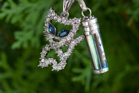 Kitty Cat Silver Sympathy Necklace - Black Abacone
