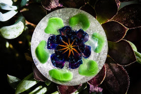 Large Lampwork Flower Touchstone with Infused Cremains