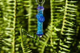 Large Ribbon Glass Cross with Infused Cremation Ash