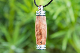 Maple Burr Wood Keepsake Pendant