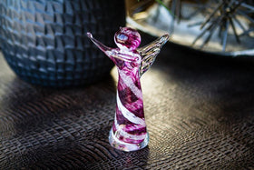 Memorial Glass Angels with Infused Cremation Ash