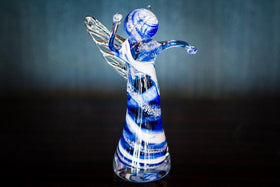 Memorial Glass Angels with Infused Cremation Ash