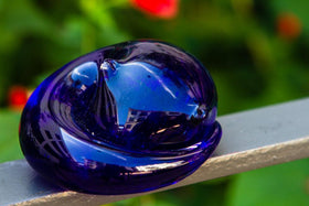 Memorial Sleeping Glass Cat - Contains Cremation Ash in Glass from Your Loved Cat