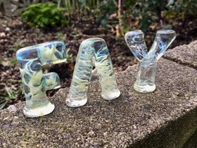Memorial Glass Letters with Cremation Ash
