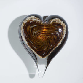 Glass Swirl Heart with Cremains - 20 Colors Available