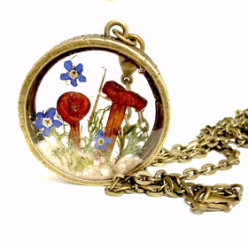 Mushroom Garden Pendant with Infused Cremains - Limited Time