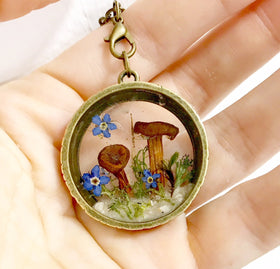 Mushroom Garden Pendant with Infused Cremains - Limited Time