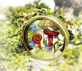 Mushroom Garden Pendant with Infused Cremains - Limited Time
