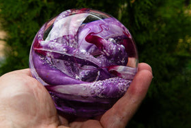 Ocean Paperweight with Cremation Ash