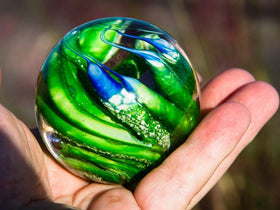 Ocean Paperweight with Cremation Ash