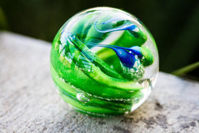 Ocean Paperweight with Cremation Ash