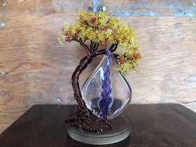 Wire Wrapped Flame Tree with Cremains