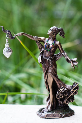 Oya Bronze Statuette with Silver Heart Keepsake