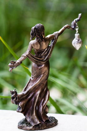Oya Bronze Statuette with Silver Heart Keepsake