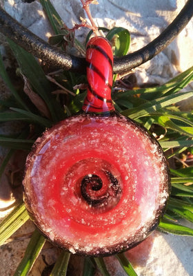 Pinwheel Glass Keepsake Pendant with Cremains - Multiple Colors Available