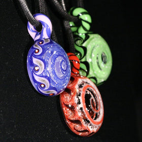 Pinwheel Glass Keepsake Pendant with Cremains - Multiple Colors Available