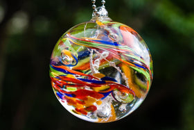 Rainbow Confetti Orb with Cremation Ash