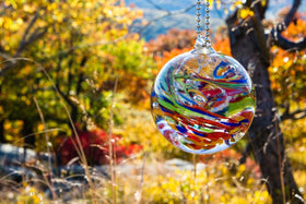 Rainbow Confetti Orb with Cremation Ash