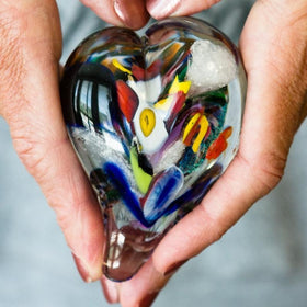 Rainbow Heart with Infused Cremains from Pets and People