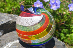 Rainbow Swirl Orb with Cremains
