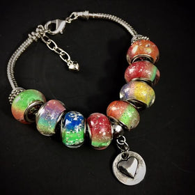 Rainbow's Bridge Bracelet with 8 Ash Beads