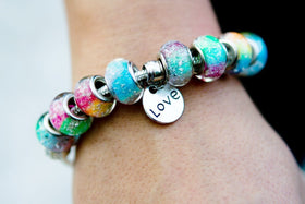 Rainbow's Bridge Bracelet with 8 Ash Beads