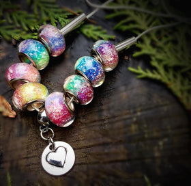 Rainbow's Bridge Necklace with 8 Ash Infused Beads