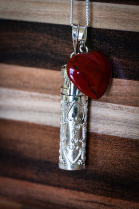 Red Heart Silver Necklace