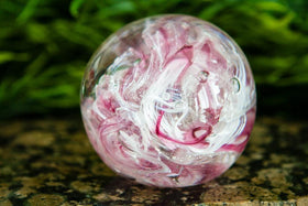 Looped Ribbon Glass Orb with Cremains