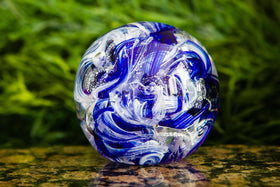 Looped Ribbon Glass Orb with Cremains