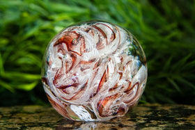 Looped Ribbon Glass Orb with Cremains
