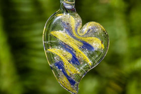 Ripple Heart Pendants with Infused Cremains