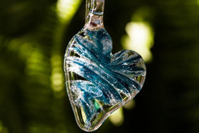 Ripple Heart Pendants with Infused Cremains