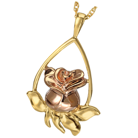 Rose Teardrop Keepsake Pendant for Cremains