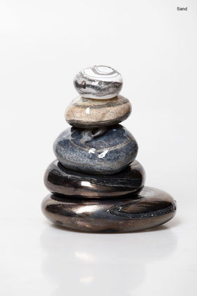 5 Stone Glass Cairn with Cremation Ashes