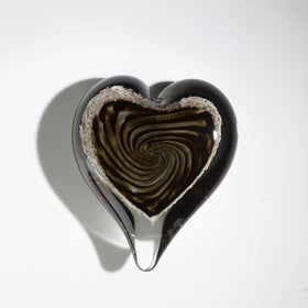 Glass Swirl Heart with Cremains - 20 Colors Available