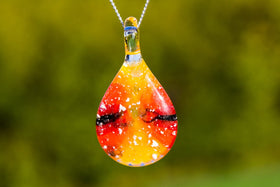 Setting Sun Teardrop Pendant with Infused Cremation Ash