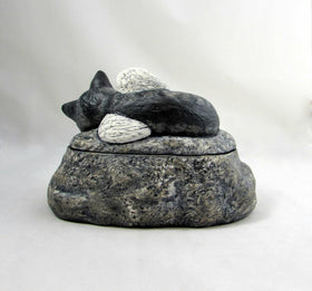 Short Haired Custom Painted Ceramic Cat Urn