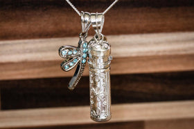 Silver Daisy and Dragonfly Sympathy Necklace